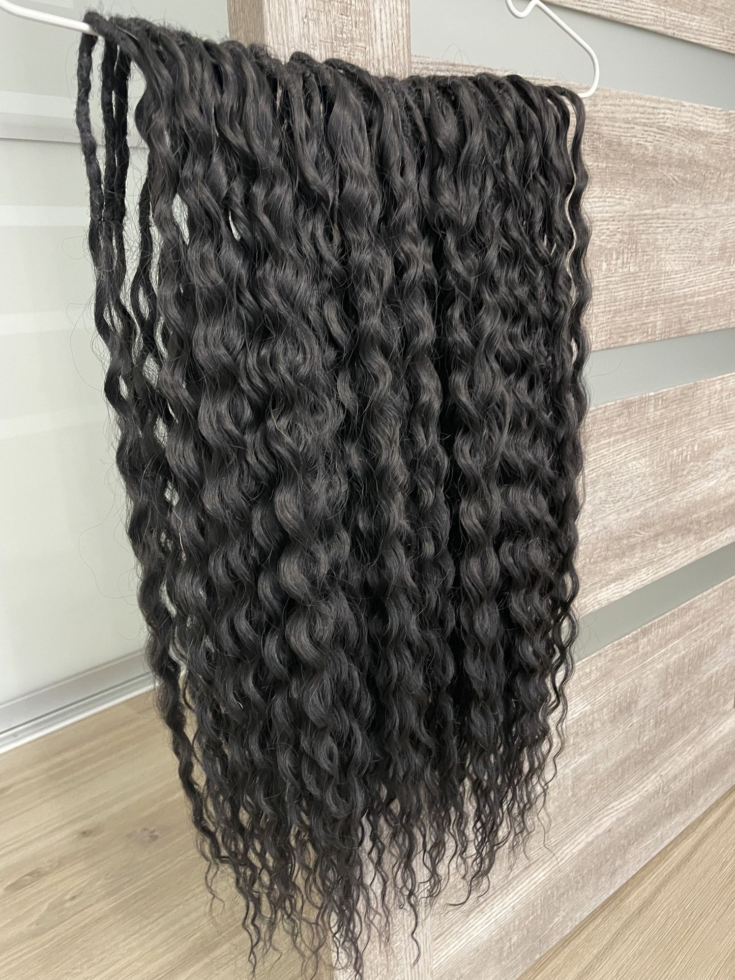 black curly crochet synthetic dreads
