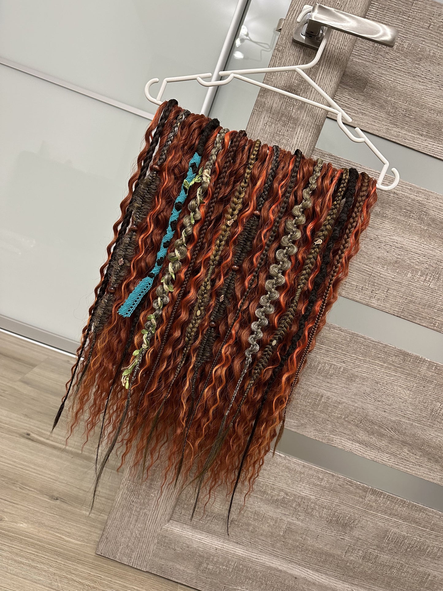 cooper bohemian synthetic dreadlocks and dark pastel textured braids