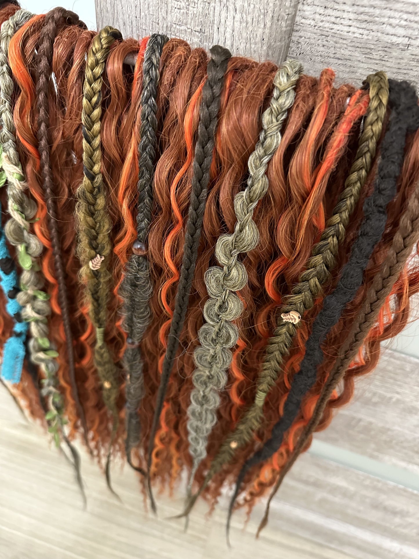 cooper bohemian synthetic dreadlocks and dark pastel textured braids