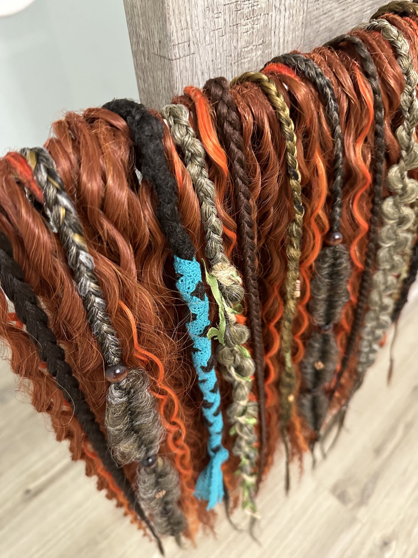 cooper bohemian synthetic dreadlocks and dark pastel textured braids