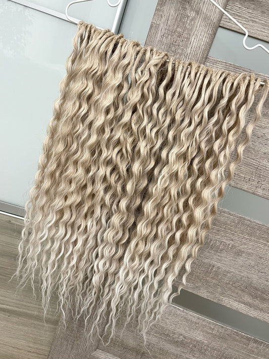 wheat blonde wavy crochet synthetic dreads